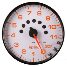 Charger l&#39;image dans la galerie, Autometer Spek-Pro Gauge Tachometer 5in 11K Rpm W/Shift Light &amp; Peak Mem White/Black