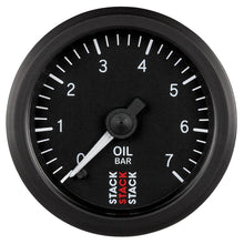 Laden Sie das Bild in den Galerie-Viewer, Autometer Stack 52mm 0-7 Bar M10 Male Pro Stepper Motor Oil Pressure Gauge - Black