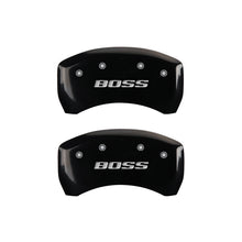 Laden Sie das Bild in den Galerie-Viewer, MGP Rear set 2 Caliper Covers Engraved Rear Boss Black finish silver ch