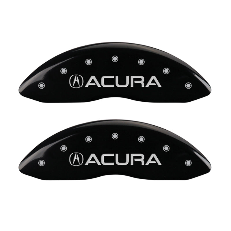 MGP 4 Caliper Covers Engraved Front & Rear Acura Black Finish Silver Char 2017 Acura MDX