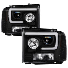 Load image into Gallery viewer, Spyder Ford F150 2005-2007 Projector Headlights - Light Bar DRL LED - Black PRO-YD-FS05V2-LB-BK