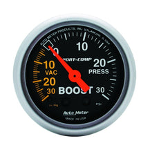 Charger l&#39;image dans la galerie, Autometer Sport-Comp 52mm 30 PSI Mechanical Boost Gauge