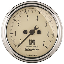 Carica l&#39;immagine nel visualizzatore di Gallery, Autometer 2-1/16in Antique Beige In-Dash 7K RPM Tachometer Gauge