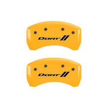 Load image into Gallery viewer, MGP 4 Caliper Covers Engraved Front &amp; Rear With stripes/Dart Yellow finish black ch