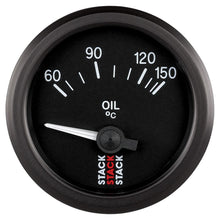 Carica l&#39;immagine nel visualizzatore di Gallery, Autometer Stack 52mm 60-150 Deg C M10 Male Electric Oil Temp Gauge - Black