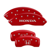 Laden Sie das Bild in den Galerie-Viewer, MGP 4 Caliper Covers Engraved Front Honda Engraved Rear H Logo Red finish silver ch