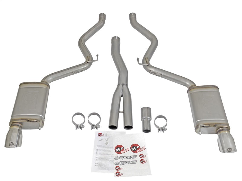 aFe MACHForce XP Exhausts Cat-Back SS-304 EXH w/ Polished Tips 15-16 Ford Mustang EcoBoost 2.3L (t)