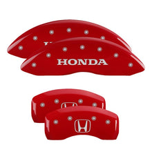 Laden Sie das Bild in den Galerie-Viewer, MGP 4 Caliper Covers Engraved Front Honda Engraved Rear H Logo Red finish silver ch