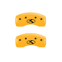 Load image into Gallery viewer, MGP 4 Caliper Covers Engraved Front &amp; Rear Circle K/Kia Yellow finish black ch