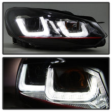 Cargar imagen en el visor de la galería, Spyder Volkswagen Golf / GTI 10-13 Version 3 Projector Headlights - Black PRO-YD-VG10V3R-DRL-BK