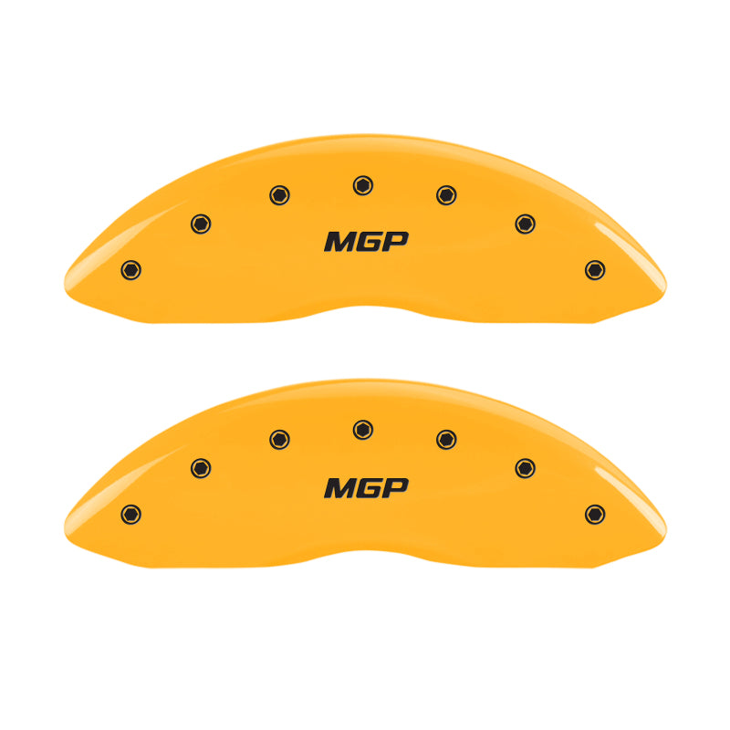 MGP 4 Caliper Covers Engraved Front & Rear No bolts/ST Yellow finish black ch