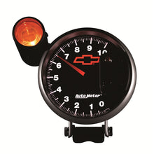 Laden Sie das Bild in den Galerie-Viewer, Autometer GM Bowtie Black 5in 10000 RPM Pedestal Electronic Tachometer w/ Ext Shift Light