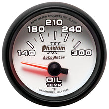 गैलरी व्यूवर में इमेज लोड करें, Autometer Phantom II 52mm Short Sweep Electronic 140-300 Deg F Oil Temperature Gauge