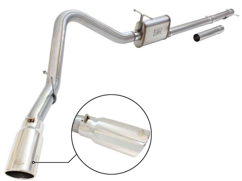 aFe MACHForce XP Exhaust 3in-3.5in SS Single Side Ext CB w/ Polish Tip 99-04 Ford F150 V8 5.4L/6.8L