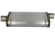 Cargar imagen en el visor de la galería, aFe MACHForce XP SS Muffler 2.5in Center Inlet / 2.5in Offset Outlet 18in L x 9in W x4in H Body