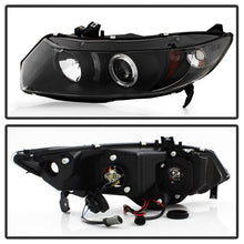 Cargar imagen en el visor de la galería, Spyder Honda Civic 06-08 2Dr Projector Headlights LED Halo Black High H1 Low H1 PRO-YD-HC06-2D-HL-BK