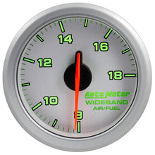 Carica l&#39;immagine nel visualizzatore di Gallery, Autometer Airdrive 2-1/6in Wideband Air / Fuel Gauge 10:1-17:1 ARF Range - Silver