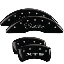 Cargar imagen en el visor de la galería, MGP 4 Caliper Covers Engraved Front Cadillac Engraved Rear XTS Black finish silver ch