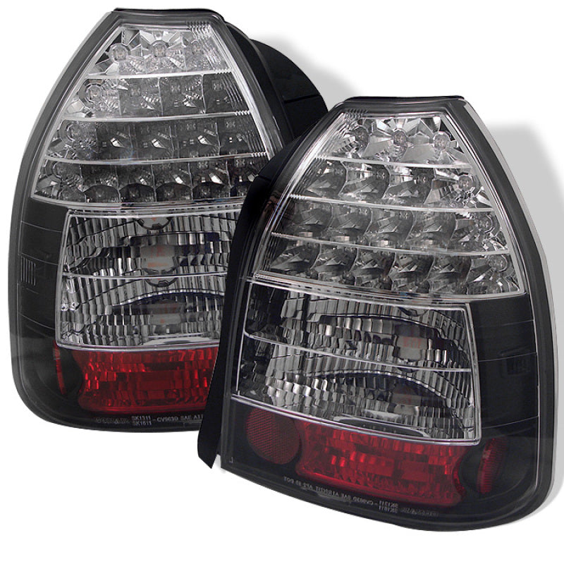 Spyder Honda Civic 96-00 3DR LED Tail Lights Black ALT-YD-HC96-3D-LED-BK