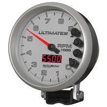 Carica l&#39;immagine nel visualizzatore di Gallery, Autometer 5 inch Ultimate III Playback Tachometer 9000 RPM - Silver