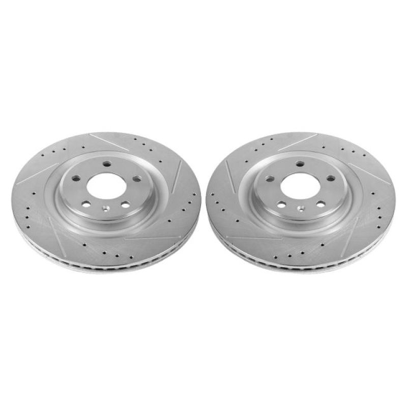 Power Stop 17-19 Audi A4 Rear Evolution Drilled & Slotted Rotors - Pair