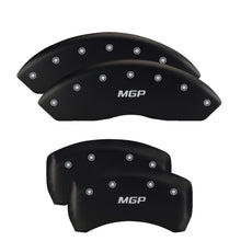 Cargar imagen en el visor de la galería, MGP 4 Caliper Covers Engraved Front &amp; Rear Bowtie Red finish silver ch