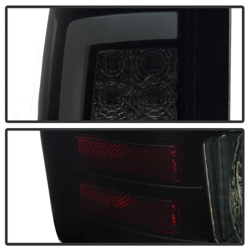 Spyder 07-13 GMC Sierra 1500 V2 Light Bar LED Tail Lights - Blk Smoke (ALT-YD-GS07V2-LBLED-BSM)