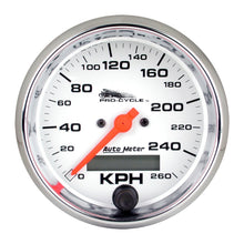 Charger l&#39;image dans la galerie, Autometer Pro-Cycle Gauge Speedo 3 3/4in 160 Mph Elec White