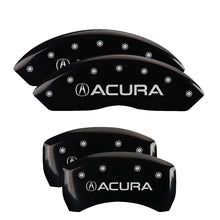 Charger l&#39;image dans la galerie, MGP 4 Caliper Covers Engraved Front &amp; Rear Acura Black finish silver ch