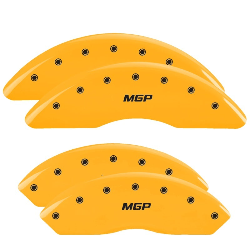 MGP 4 Caliper Covers Engraved Front & Rear MGP Yellow finish black ch