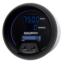 Carica l&#39;immagine nel visualizzatore di Gallery, Autometer 85.7mm Black Digital 8000rpm/160mph or 260kmph Electric Tachometer/Speedometer Combo