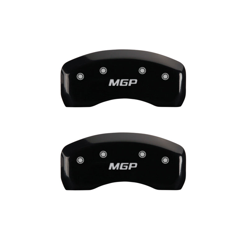 MGP 4 Caliper Covers Engraved Front & Rear MGP Black Finish Silver Characters 2016 Acura RDX