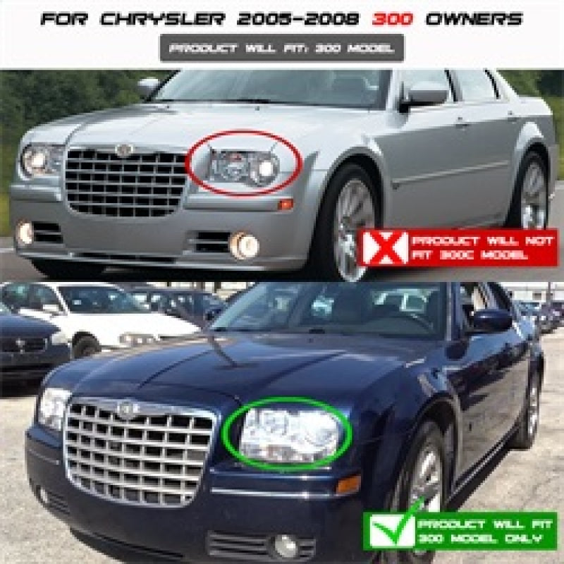 Spyder Chrysler 300 05-08 Projector Headlights LED Halo LED Chrm (Not Included) PRO-YD-C305-HL-C