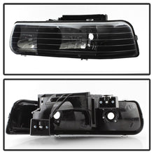 Carica l&#39;immagine nel visualizzatore di Gallery, Xtune Chevy TahOE 00-06 Amber Crystal Headlights Black HD-JH-CSIL99-BK