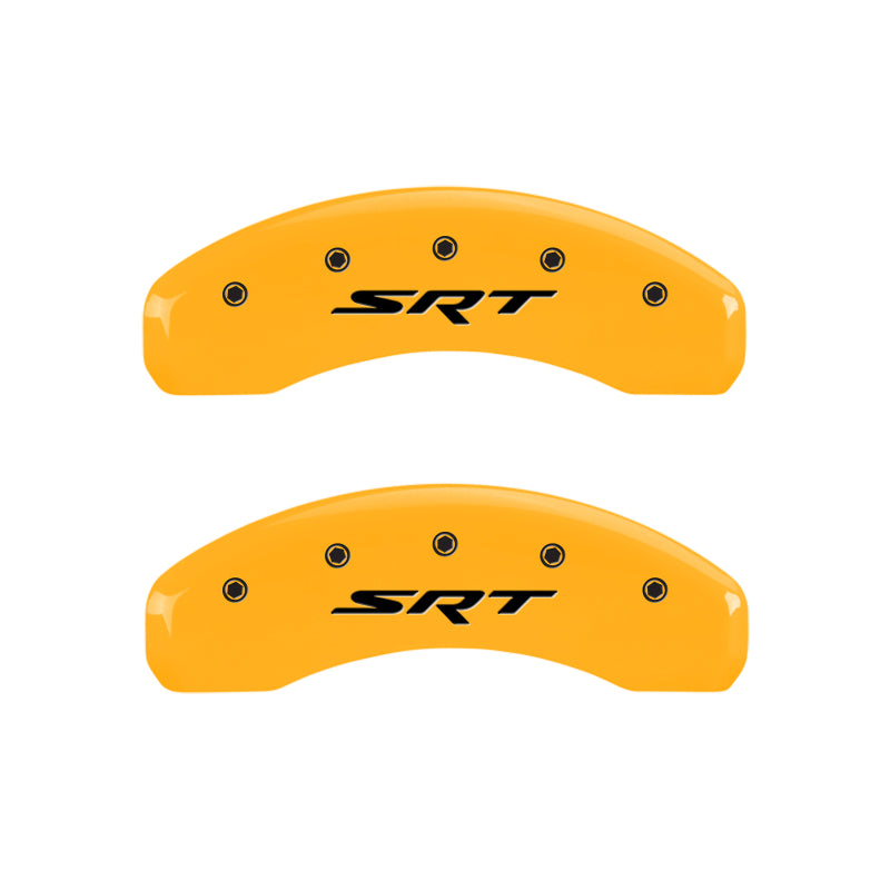 MGP 4 Caliper Covers Engraved Front & Rear Srt Yellow Finish Black Char 2006 Jeep Commander