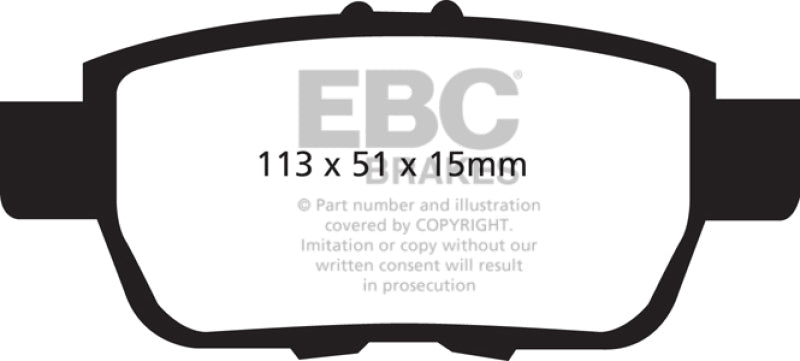 EBC 05-14 Honda Ridgeline 3.5 Extra Duty Rear Brake Pads