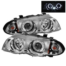 Load image into Gallery viewer, Spyder BMW E46 3-Series 99-01 4DR Projector 1PC LED Halo Amber Reflctr Chrm PRO-YD-BMWE46-4D-HL-AM-C