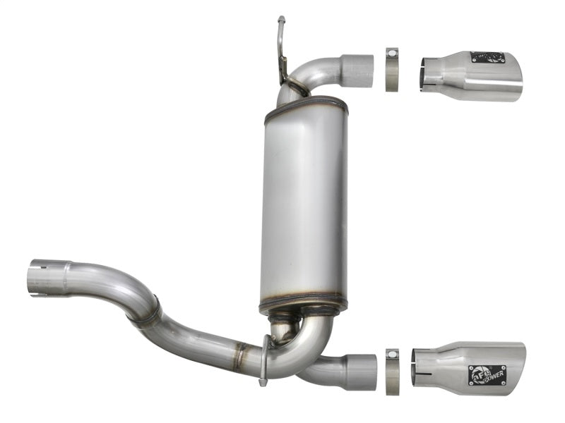 aFe Rebel Series 2.5in 409 SS Axle-Back Exhaust w/ Polished Tips 2018+ Jeep Wrangler (JL) V6 3.6L