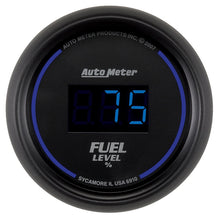 Laden Sie das Bild in den Galerie-Viewer, Autometer Cobalt Digital 52.4mm Black Programmable Empty-Full Range Fuel Level Gauge