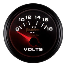 Charger l&#39;image dans la galerie, Autometer Phantom II 52.4mm Short Sweep Electronic 8-18 Volts Voltmeter Gauge