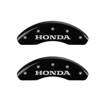 Load image into Gallery viewer, MGP 4 Caliper Covers Engraved Front &amp; Rear Honda Black Finish Silver Char 2010 Honda Civic