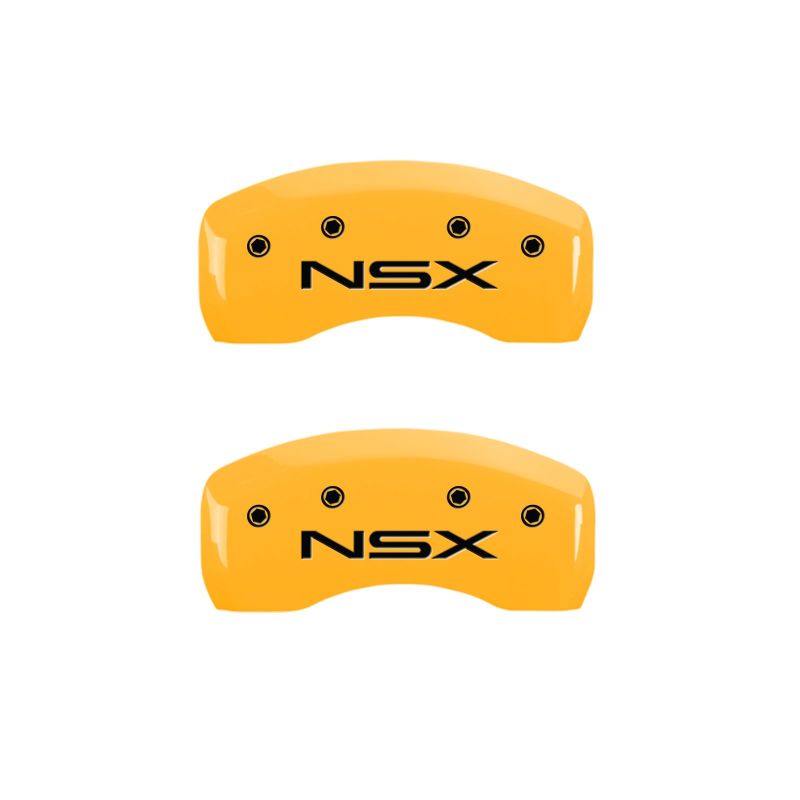 MGP 4 Caliper Covers Engraved Front Acura Rear NSX Yellow Finish Black Char 2005 Acura NSX