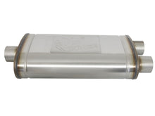 Cargar imagen en el visor de la galería, aFe MACHForce XP SS Muffler 3in Center Inlet / 3in Offset Outlet 22in L x 11in W x 6in H Body