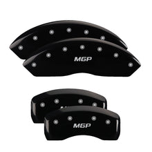 Laden Sie das Bild in den Galerie-Viewer, MGP Front set 2 Caliper Covers Engraved Front MGP Black finish silver ch