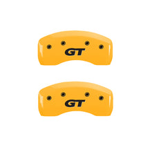 Laden Sie das Bild in den Galerie-Viewer, MGP 4 Caliper Covers Engraved Front Mustang Rear Sn95/Gt Yellow Finish Black Char 1997 Ford Mustang