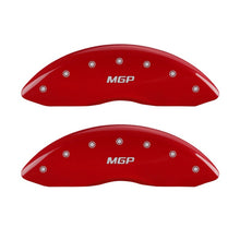 Laden Sie das Bild in den Galerie-Viewer, MGP Front set 2 Caliper Covers Engraved Front MGP Red finish silver ch