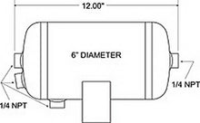 Cargar imagen en el visor de la galería, Firestone Air Tank 1 Gallon 6in. x 12in. L (4) 1/4in. NPT Ports 150 PSI Max - Black (WR17609244)