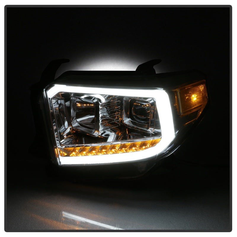 xTune 14-17? Toyota Tundra DRL LED Light Bar Projector Headlights - Chrome (PRO-JH-TTU14-LB-C)