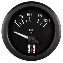 Charger l&#39;image dans la galerie, Autometer Stack Instruments 52mm 0-100 PSI 1/8in NPTF Electronic Oil Pressure Gauge - Black