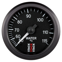 Carica l&#39;immagine nel visualizzatore di Gallery, Autometer Stack Instruments 52mm 50-115 Celsius 3/8 BSPT (M) Mechanical Water Temp Gauge - Black